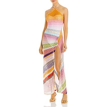 Missoni Mare Women's Crochet Multi Stripe Maxi Dress Swim Cover Up (42, Multi)